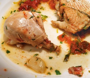 Фотография рецепта Куриное фрикасе с уксусом и зеленью