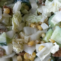 Фотография рецепта Салат с капустой, огурцами и кукурузой автор Lana Svetlana