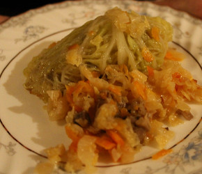 Фотография рецепта Голубцы из савойской капусты с грибами (без мяса)