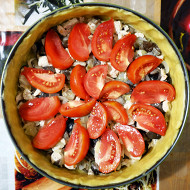 Киш лорен с курицей и грибами