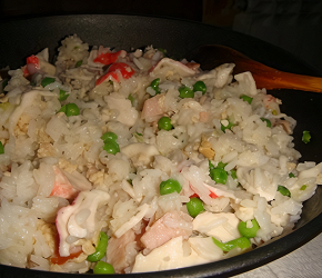 Фотография рецепта Жареный рис по-шанхайски с крабовым мясом