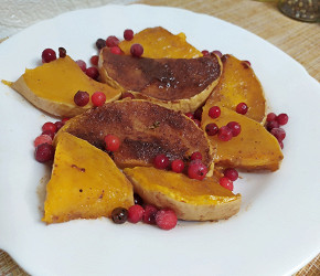 Фотография рецепта Тыква в духовке с сахаром и корицей