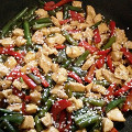 Фотография рецепта Теплый салат с курицей и стручковой фасолью автор Irina Meparishvili