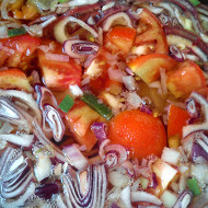 Фантазийная паста пенне с овощами