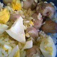 Теплый салат с почками кролика