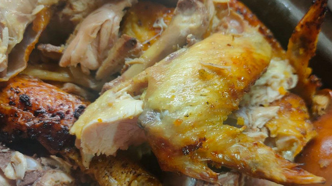 Фото шага рецепта Домашняя курица запеченная с яблоками и гарниром из зеленой фасоли 189448 шаг 16