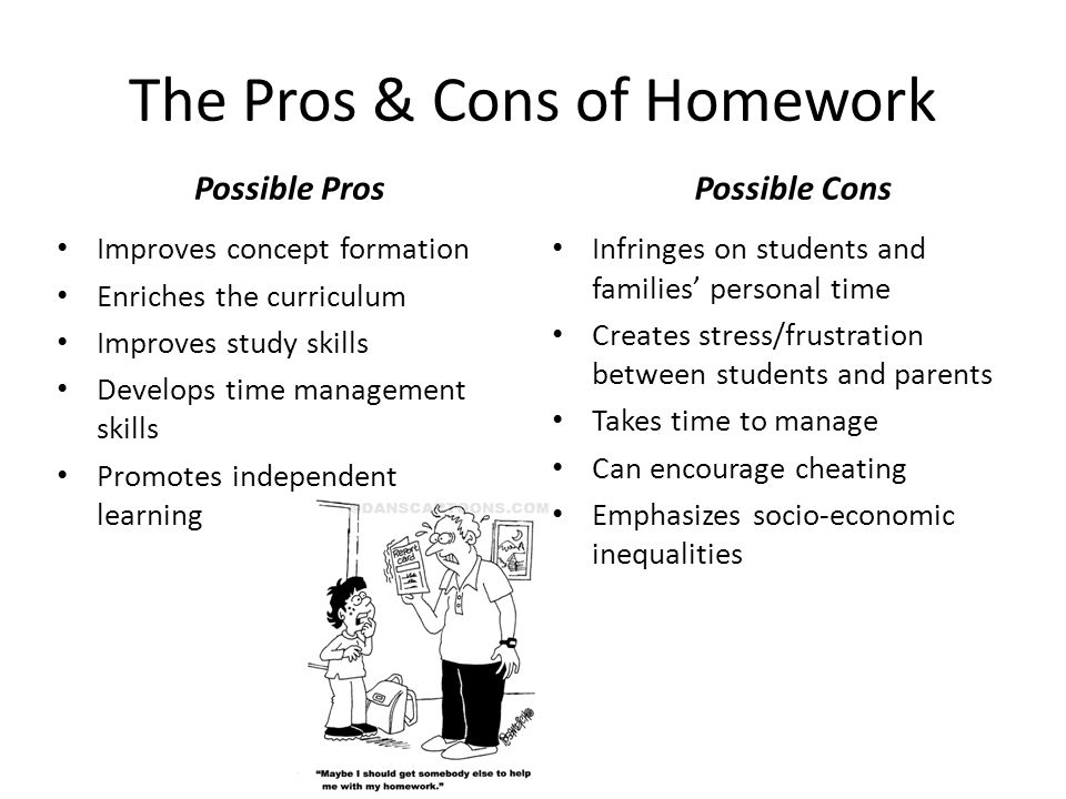 Too Much Homework Persuasive Essay Sample - Pros & Cons Example