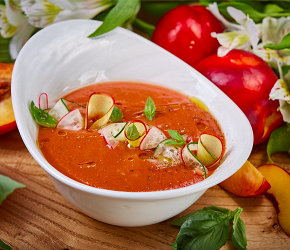 Фотография рецепта Гаспачо с нектаринами и овощами