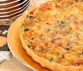 Фотография рецепта Открытый пирог с курицей и грибами