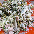 Фотография рецепта Зеленый салат с курицей, горошком и огурцами автор Dearanne .
