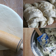 Вареники с картошкой, грибами и зеленью