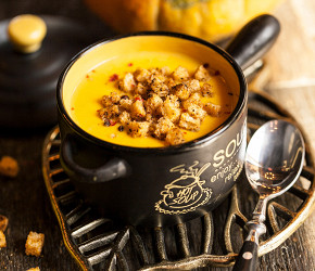 Фотография рецепта Крем-суп из тыквы с кукурузой