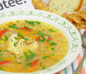 Фотография рецепта Суп с кукурузой и сладким перцем