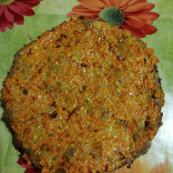 Печеночный торт с морковью и луком