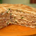 Фотография рецепта Торт из яичных блинов с куриной начинкой автор Анна Пегова