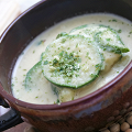 Фотография рецепта Холодный кисломолочный суп с баклажанами или кабачками автор Женя