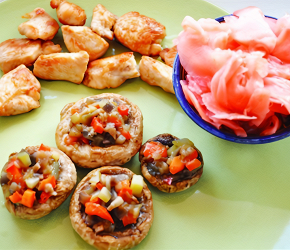 Фотография рецепта Шампиньоны фаршированные овощами
