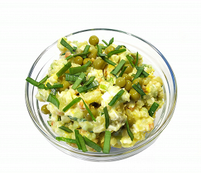 Фотография рецепта Салат из копченой курицы со спаржей и цветной капустой