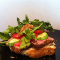 Фотография рецепта Датский открытый сэндвич (smørrebrød) с ростбифом автор Ольга Мазурова