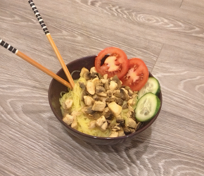 Фотография рецепта Фунчоза с курицей и грибами