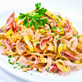 Фотография рецепта Феттучини с ореховым соусом и уткой автор IL Патио