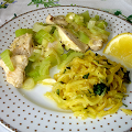 Фотография рецепта Жареная курица со спагетти из цукини автор Алексей Зимин