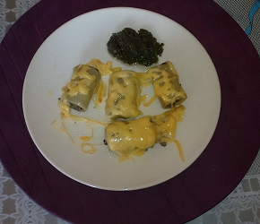 Фотография рецепта Каннеллони фаршированные курицей с черносливом, с песто