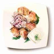 Куриная печень в беконе
