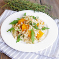 Фотография рецепта Нешлифованный рис с запеченной тыквой автор VegAnn