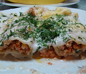 Фотография рецепта Каннеллони с мясной начинкой под соусом бешамель