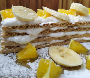 Фотография рецепта ПП-пирожное с бананом и апельсином