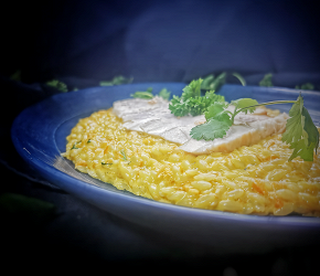 Фотография рецепта Паста орзо с карри и курицей
