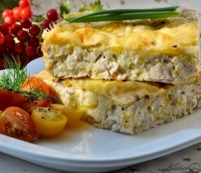 Фотография рецепта Легкий куриный пирог-запеканка