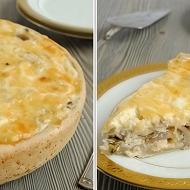 Лоранский пирог с курицей и грибами