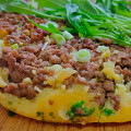 Фотография рецепта Пирог с мясом на сковороде автор Алёна Казавчинская