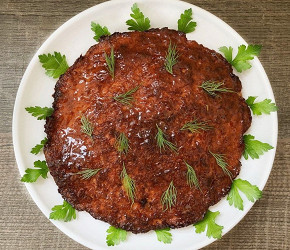 Фотография рецепта Куриный пирог с кабачком на кукурузной муке