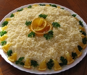 Фотография рецепта Слоеный салат из курицы с корейской морковкой