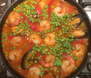 Фотография рецепта Паэлья с уткой и морским гадами