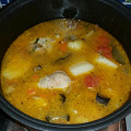 Фотография рецепта Тушеная курица с картофелем и баклажанами автор Мария