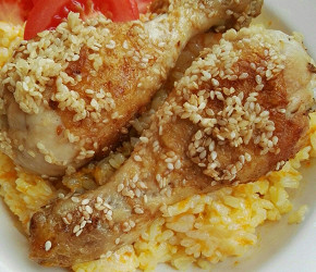 Фотография рецепта Куриные ножки с кунжутом по-восточному