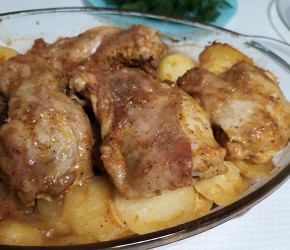 Фотография рецепта Курица с картошкой в духовке