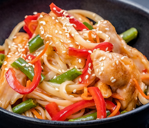 Фотография рецепта Лапша удон с курицей