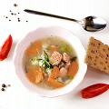 Фотография рецепта Рыбный суп с грибами и сыром автор Health & Tasty