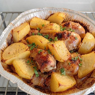 Простой быстрый ужин: картошка с курицей