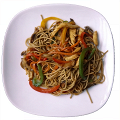 Фотография рецепта Гречневая лапша с курицей, овощами и кунжутом автор Анна