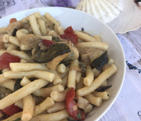 Фотография рецепта Паста с морскими гребешками и цукини