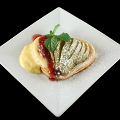 Фотография рецепта Груши в кампари с малиновым соусом и кремом из маскарпоне автор Ольга Худина