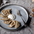 Фотография рецепта Гречневые вареники с курицей и грибами автор Еда