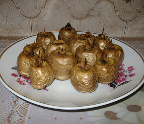 Фотография рецепта Печеный картофель с салом