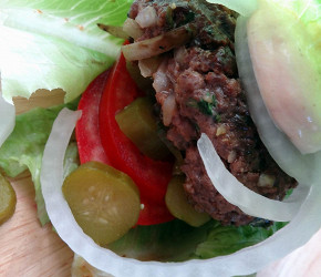 Фотография рецепта Гамбургер в листьях салата по-ванкуверски